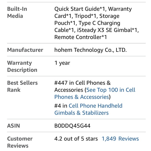 ~iSteady X3 SE Gimbal iPhone Tripod Stabilizer~ - Picture 15 of 15